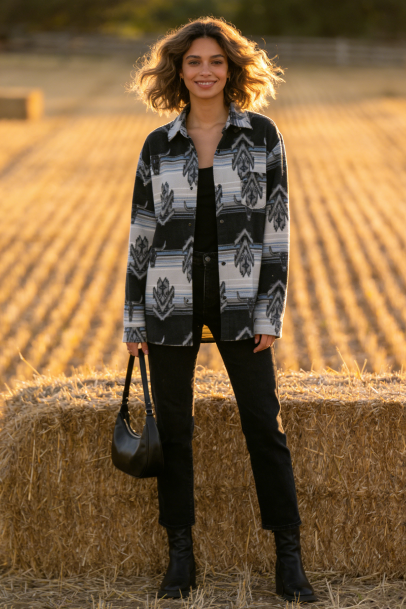 Unisex Big Fleece Shirts|Simple and Premium|Hip Pockets|Button-Up|U-06-001 Black/Red print, Black/Blue print