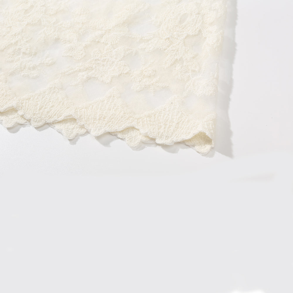 W-04-015 Women's Sweet Long-body Floral Lace Poncho