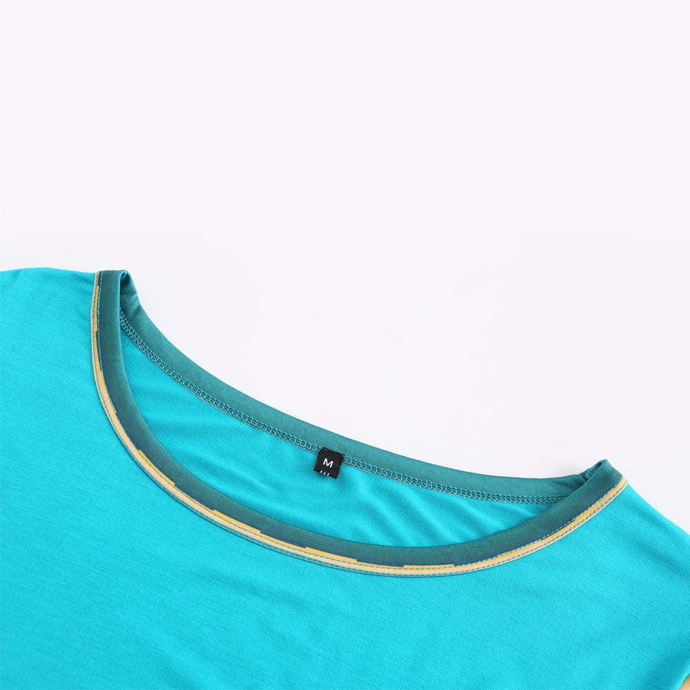 Women's floral print patchwork short-sleeved T-shirt