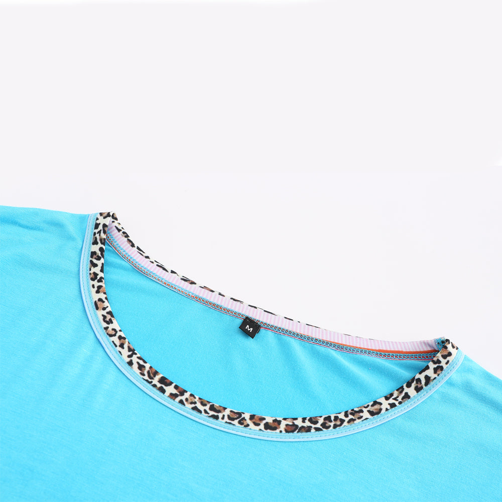 Women's floral print patchwork short-sleeved T-shirt