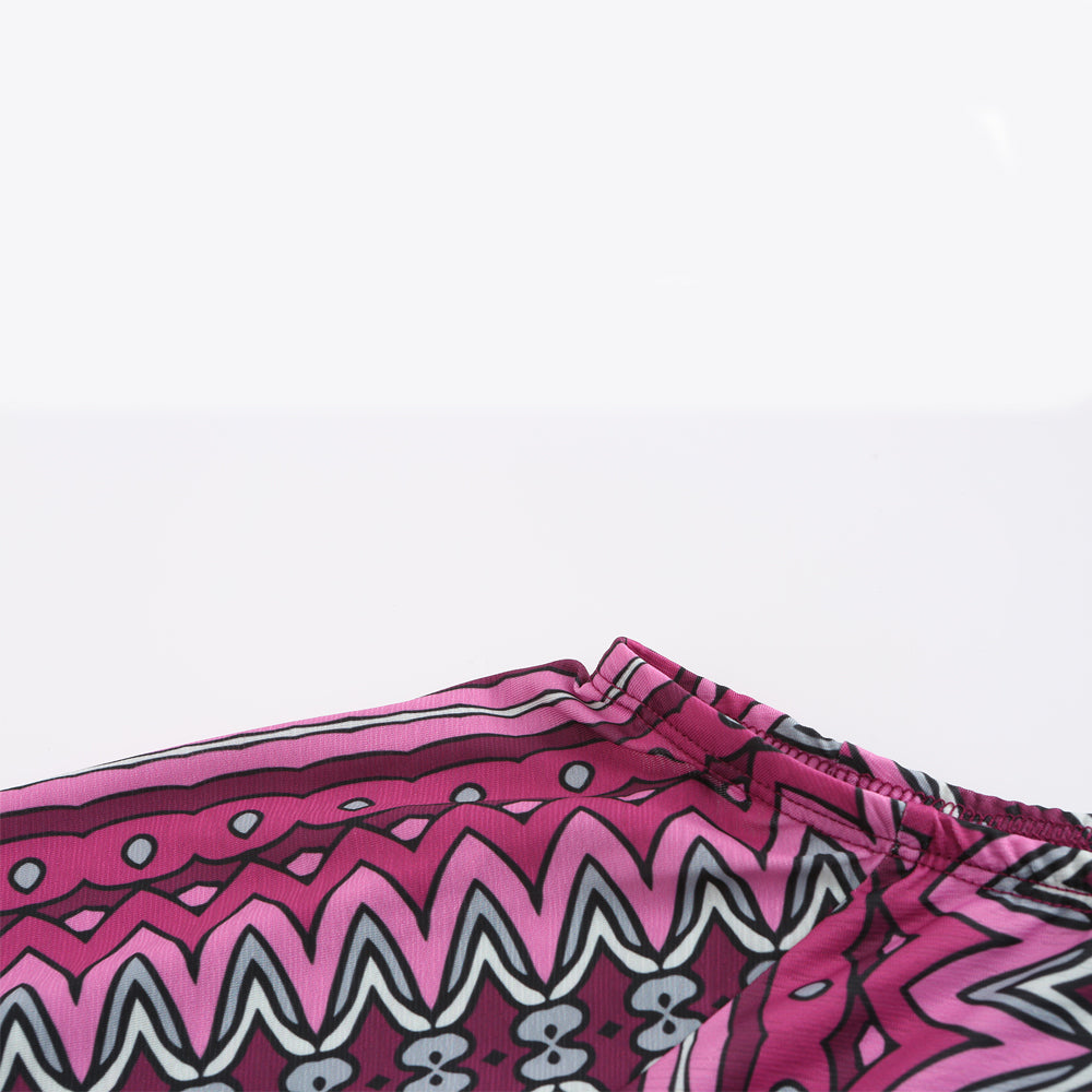 Women's loose floral-print one-piece neckline top