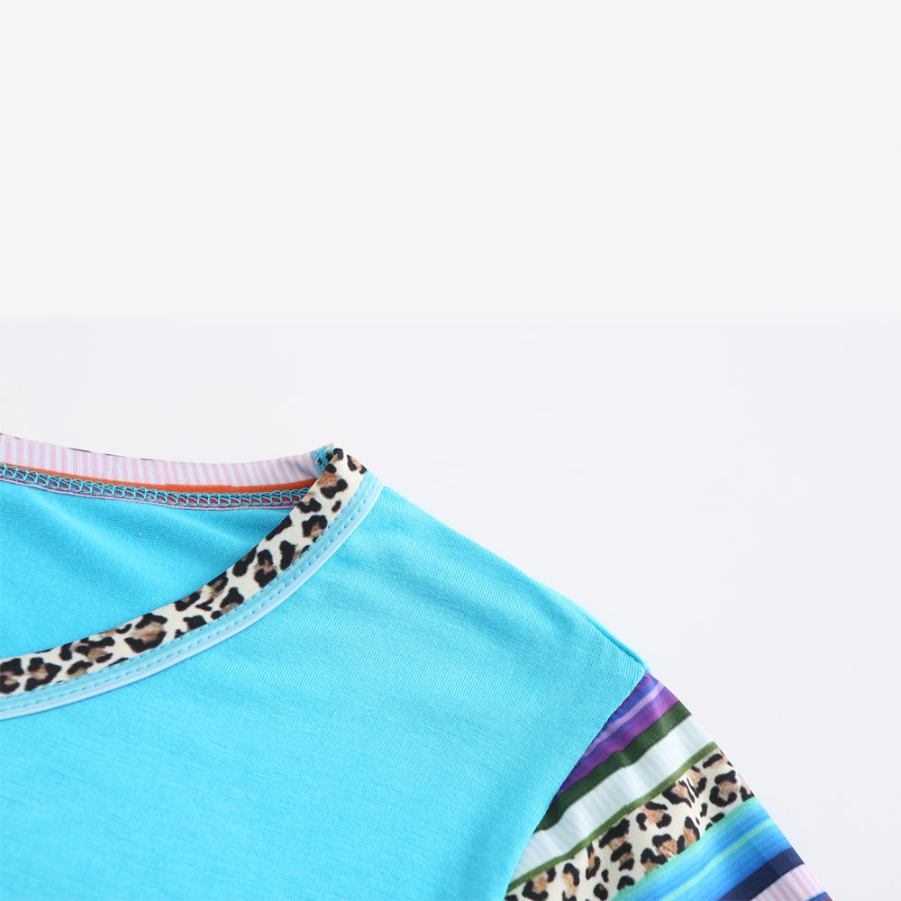 Women's floral print patchwork short-sleeved T-shirt