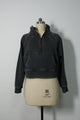 Vintage-Wash Cadet Quarter-Zip | Cropped Fleece Pullover-W-07-026-011 Washed Black