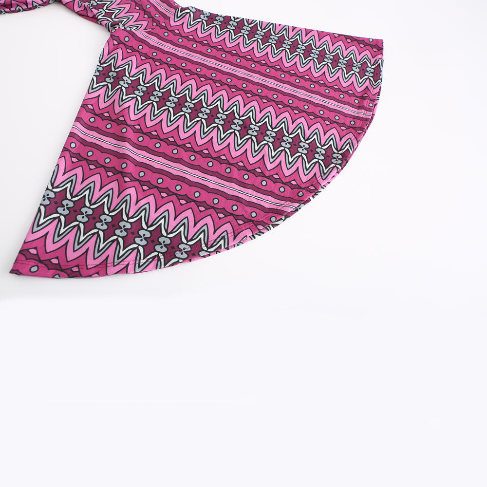 Women's loose floral-print one-piece neckline top