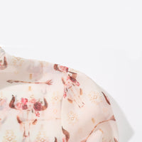 PELOSI-Sweet Ruffle Collard Chiffon Blouse with Flutter Sleeves