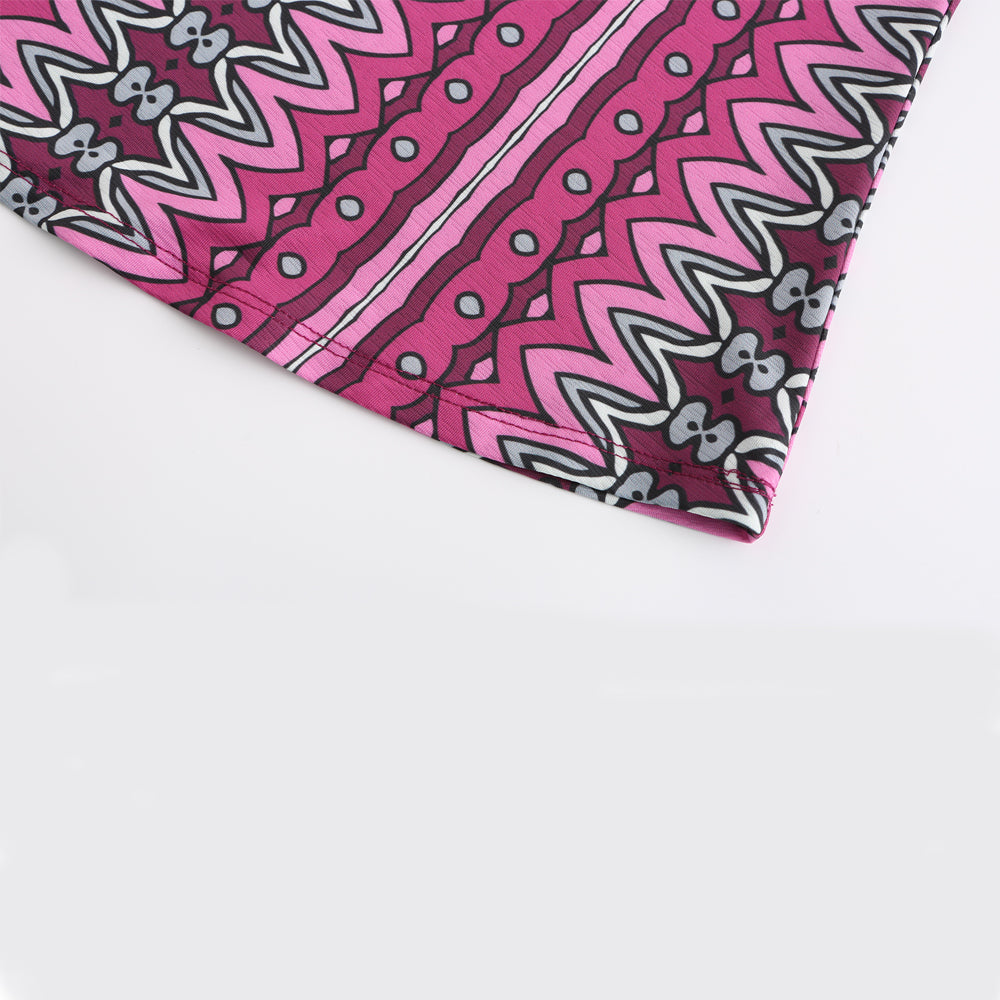 Women's loose floral-print one-piece neckline top