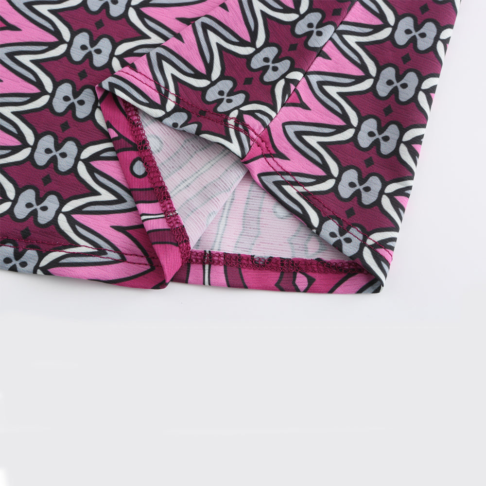 Women's loose floral-print one-piece neckline top