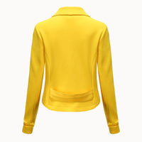 Chaqueta de traje de punto suave y acogedora hasta la cadera para mujer