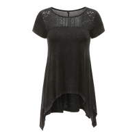 Women's Lace Yoke Flared Hem Tunic