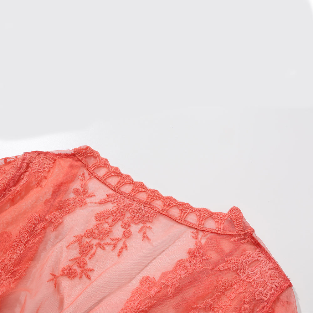 Women's sweet long lace cardigan