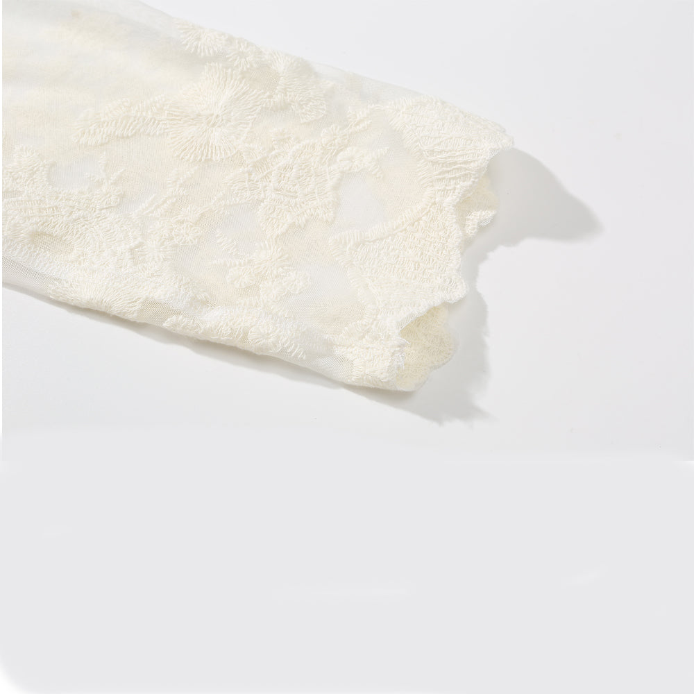 W-04-015 Women's Sweet Long-body Floral Lace Poncho