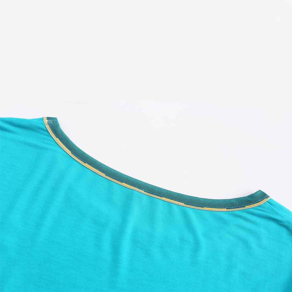 Women's floral print patchwork short-sleeved T-shirt