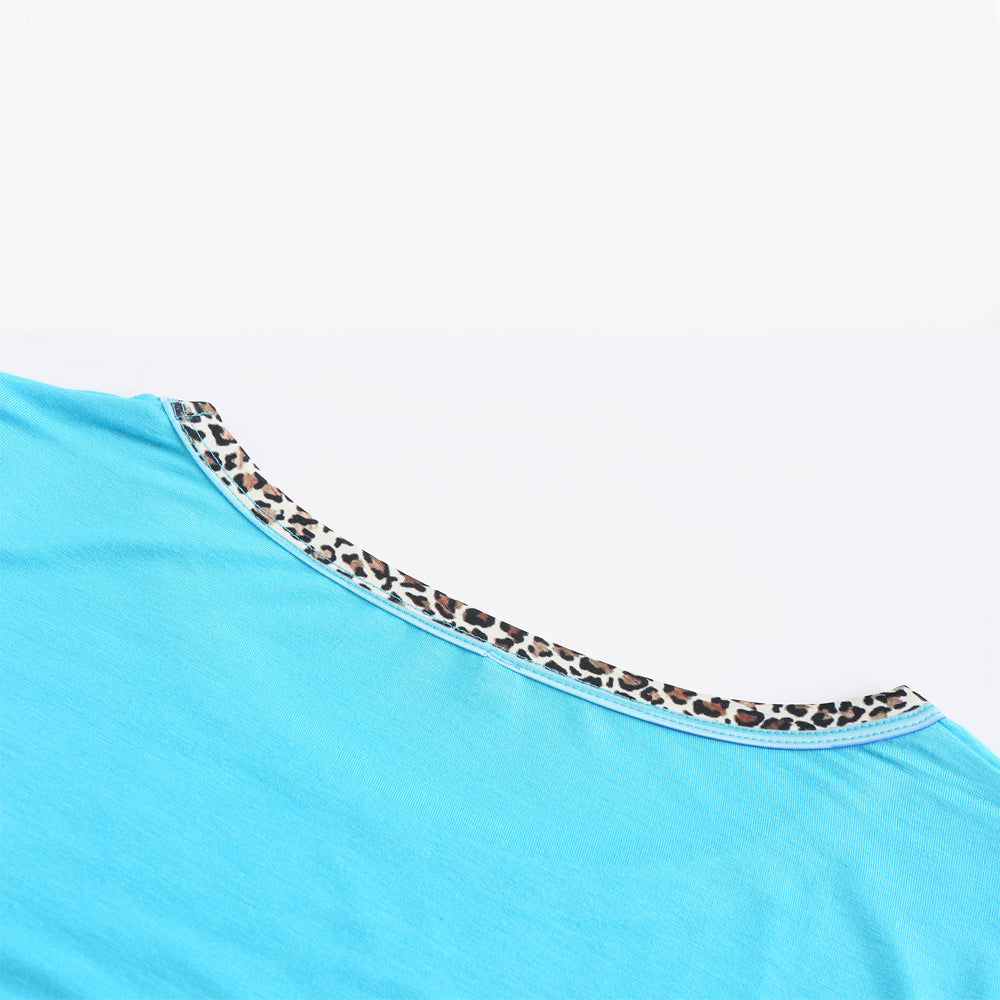 Women's floral print patchwork short-sleeved T-shirt