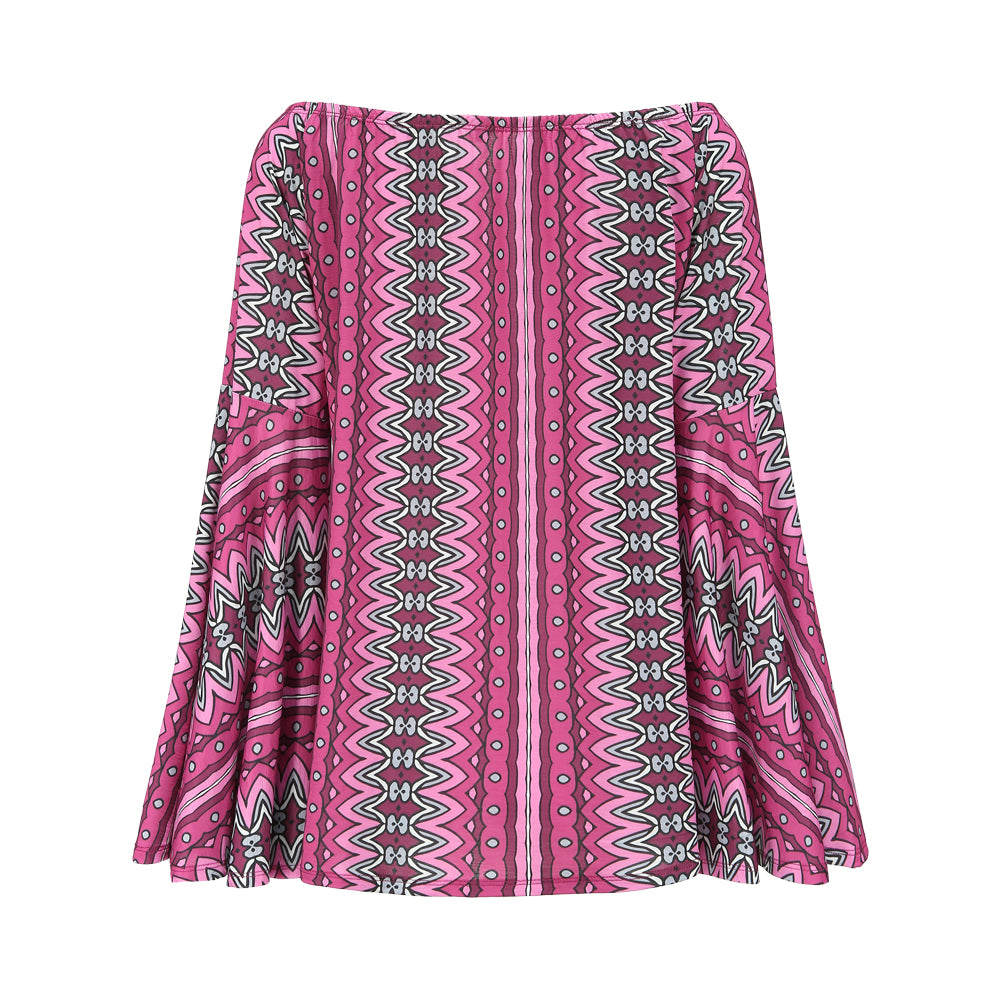 Women's loose floral-print one-piece neckline top