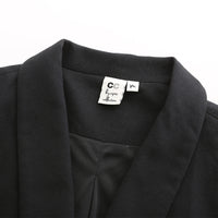 Chaqueta blazer de punto entallada para mujer, tipo traje, para oficina y uso diario.