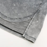 LIVIA - Camiseta informal de corte relajado con cuentas y cuello redondo con lavado Snow