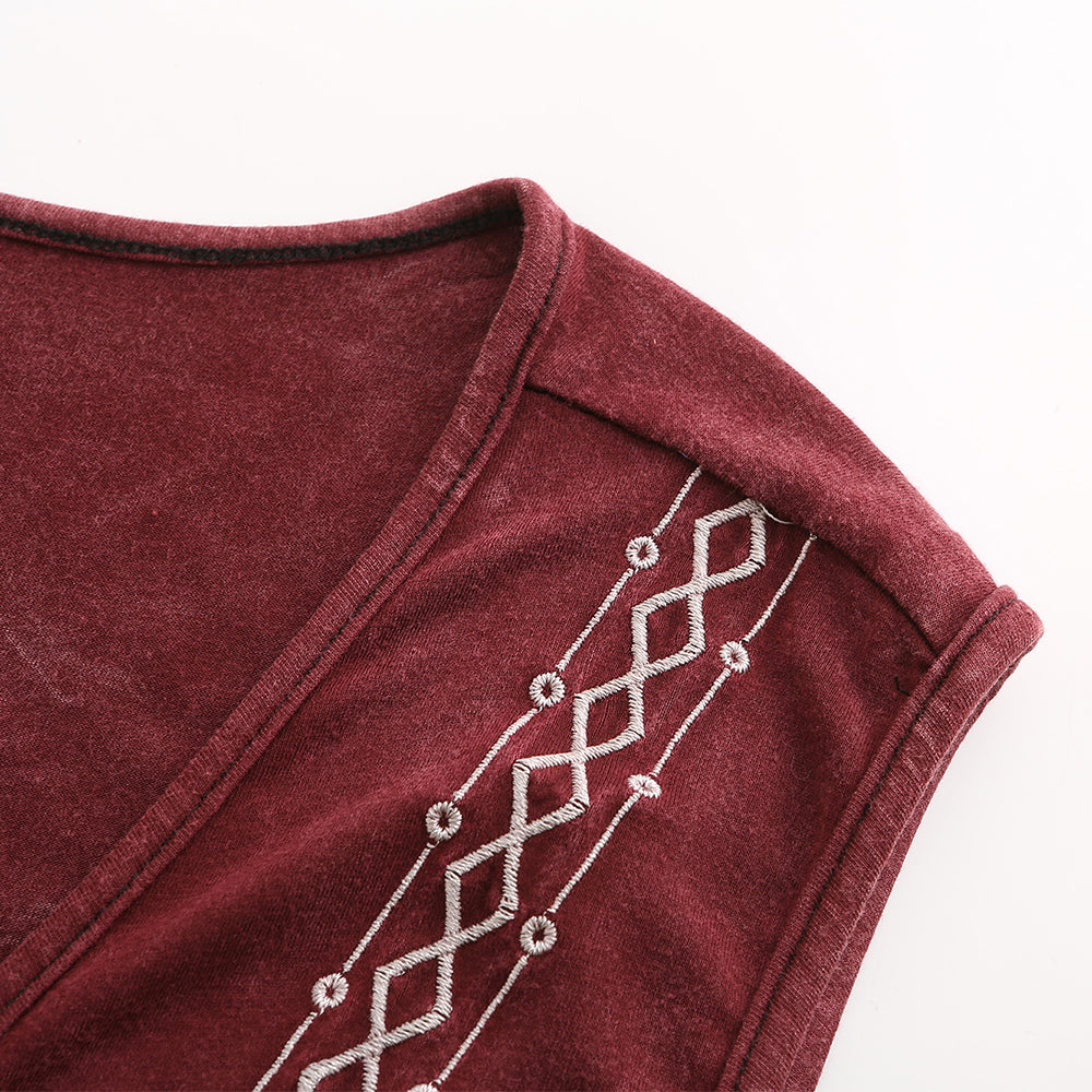 woman's Kim embroidered duster burgandy