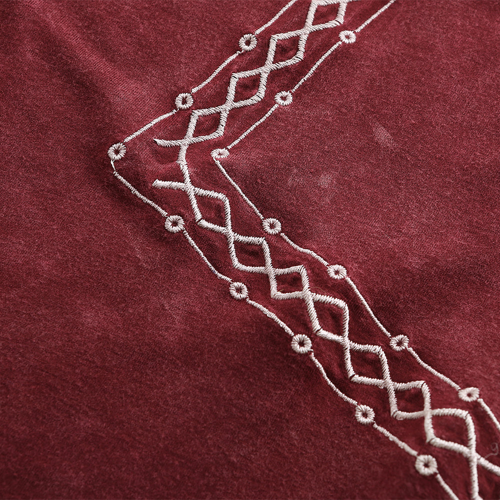 woman's Kim embroidered duster burgandy