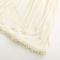 Women's Lace Cami Top with Flowy Fringes