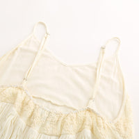 Women's Lace Cami Top with Flowy Fringes