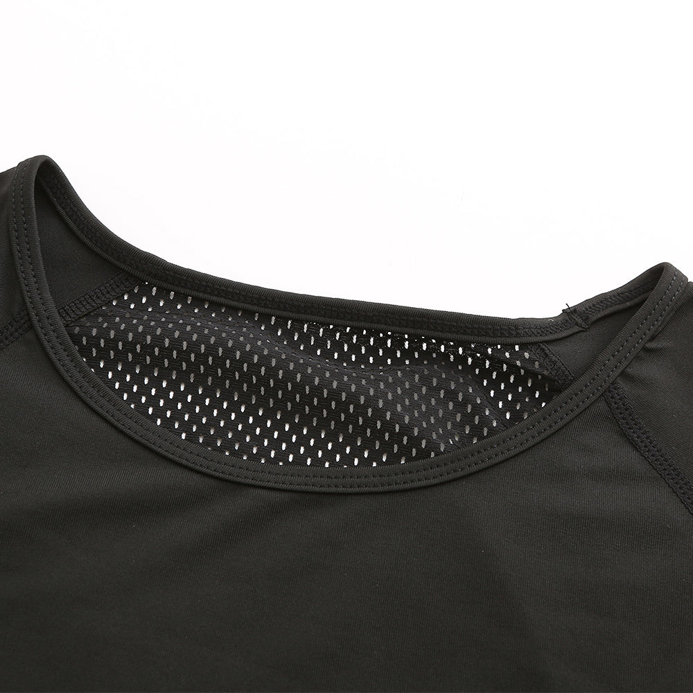 Women's breathable mesh splicing sports short sleeved shirt