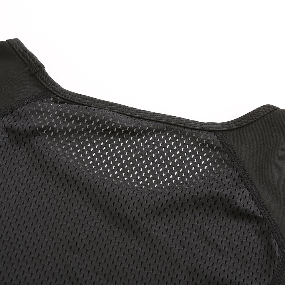 Women's breathable mesh splicing sports short sleeved shirt