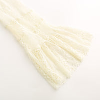 Vestido de encaje transparente de manga larga con volantes para mujer