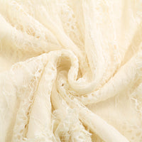 Vestido de encaje transparente de manga larga con volantes para mujer