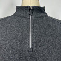 Men’s Thermal Quarter Zip Pullover – 280 GSM-M-01-003 Navy，Heather Grey