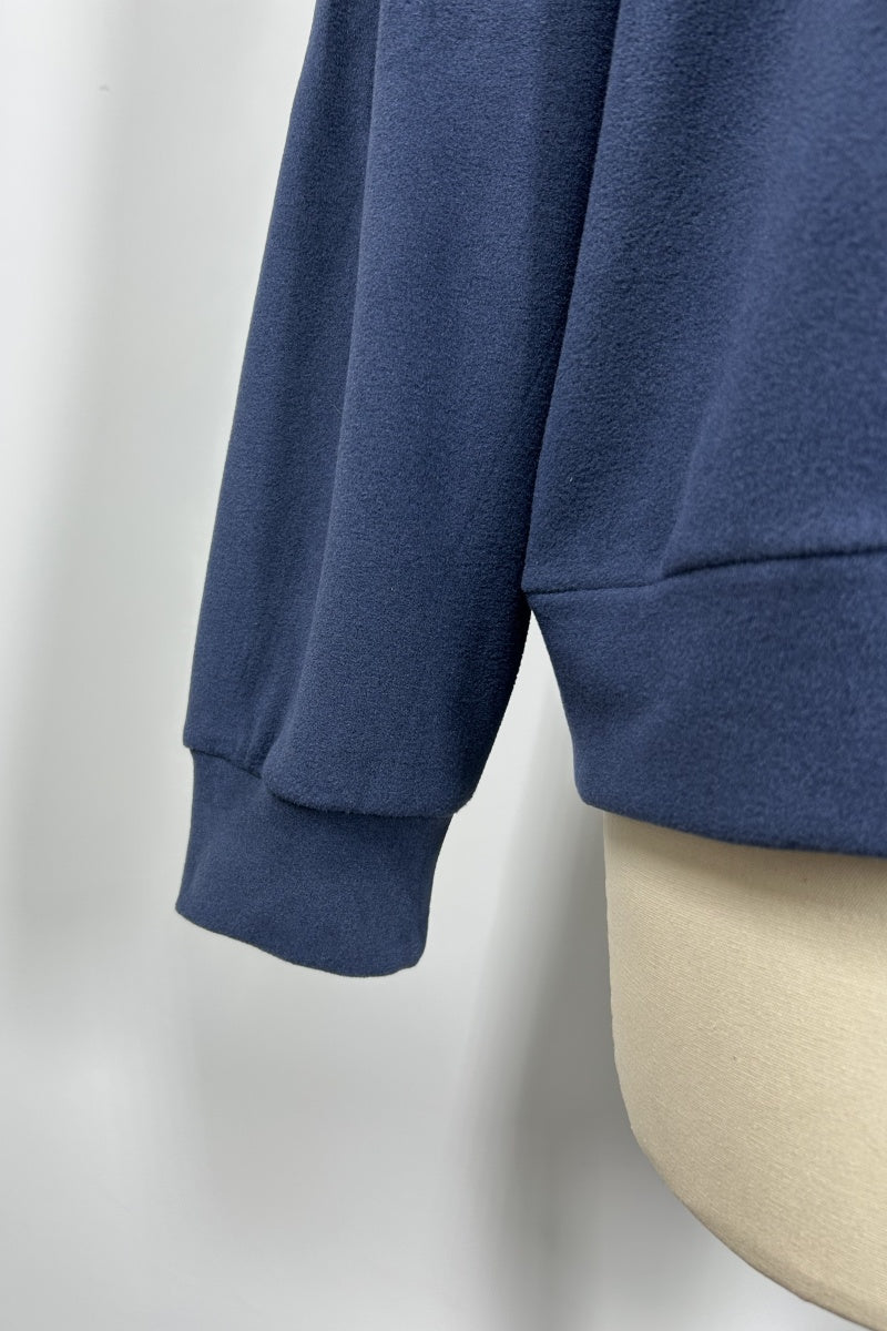 Men’s Thermal Quarter Zip Pullover – 280 GSM-M-01-003 Navy，Heather Grey