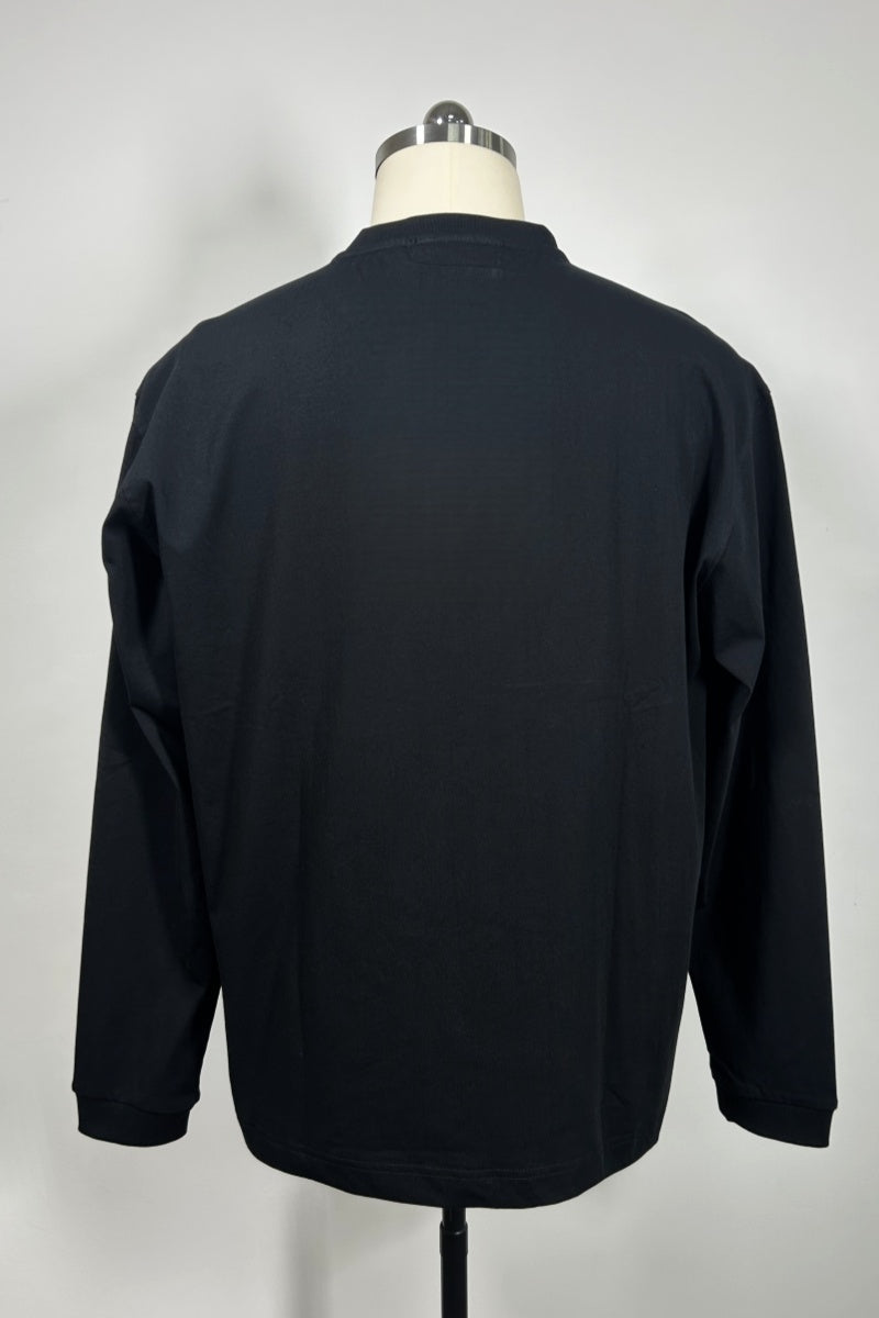 Camiseta Henley de manga larga para hombre | Mezcla de algodón 70% | 240 g/m² M-01-004 Azul marino