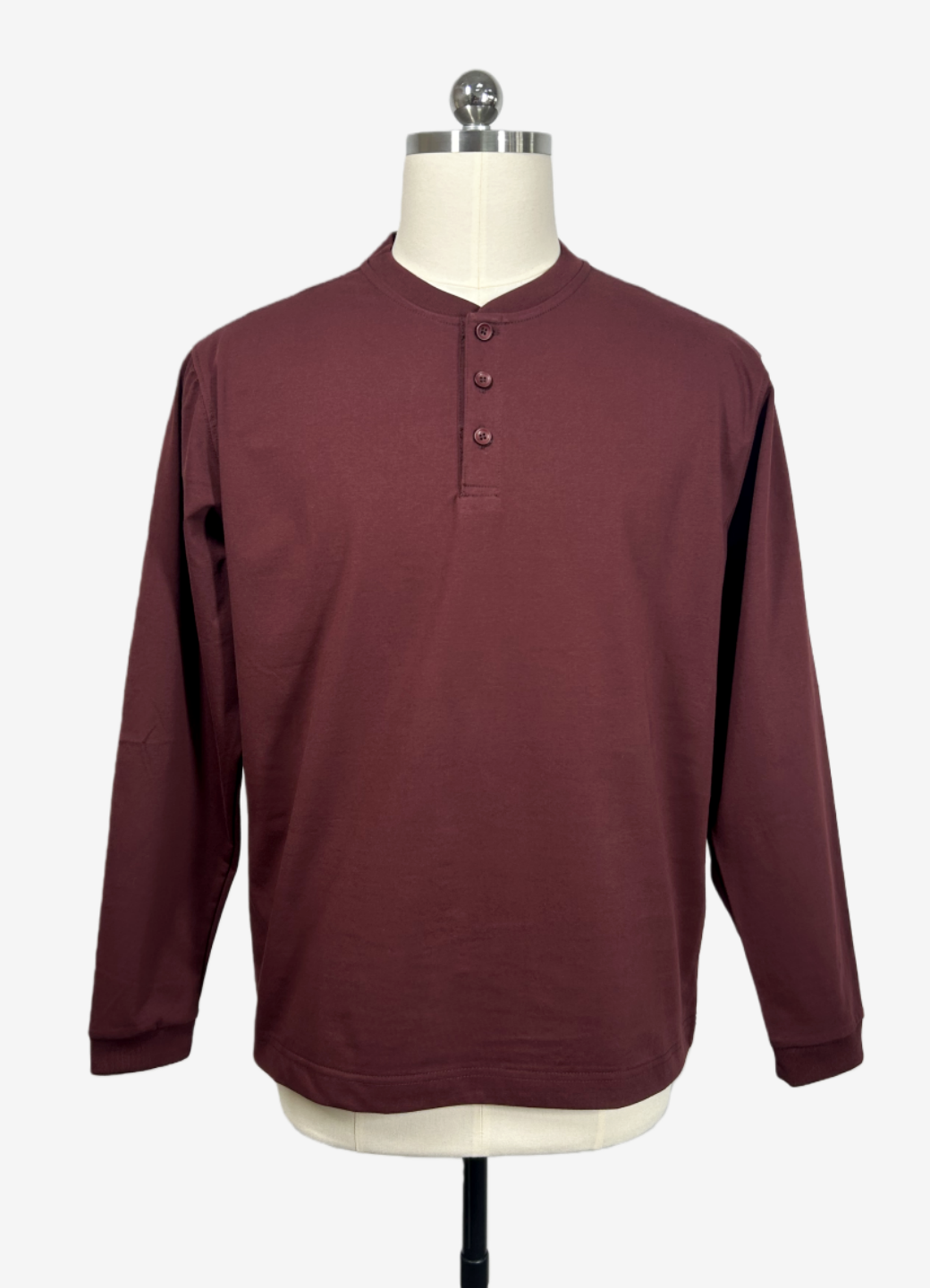 Camiseta Henley de manga larga para hombre | Mezcla de algodón 70% | 240 g/m² M-01-004 Azul marino