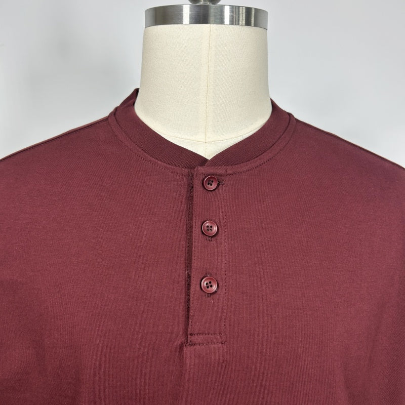 Camiseta Henley de manga larga para hombre | Mezcla de algodón 70% | 240 g/m² M-01-004 Azul marino