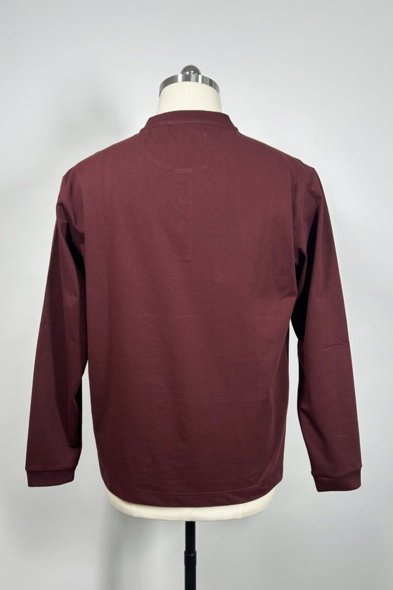 Camiseta Henley de manga larga para hombre | Mezcla de algodón 70% | 240 g/m² M-01-004 Azul marino