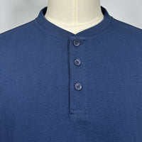 Camiseta Henley de manga larga para hombre | Mezcla de algodón 70% | 240 g/m² M-01-004 Azul marino