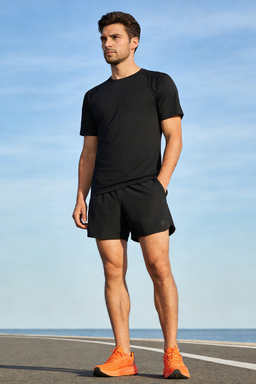 Ultra-eco Active Short Sleeved Jersey|Recycled Polyester Spandex|Unisex|U-01-009 Black