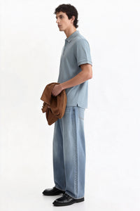 Unisex Performance Dry-Fit Piqué Polo Shirt M-01-006 Denim