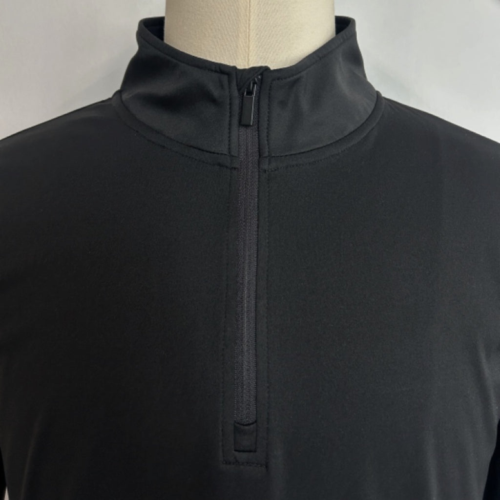 Suéter deportivo con cremallera de 1/4 para hombre | Protección UV 50+ | Ajuste seco - M-01-008 - Negro azabache