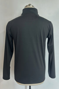 Suéter deportivo con cremallera de 1/4 para hombre | Protección UV 50+ | Ajuste seco - M-01-008 - Negro azabache