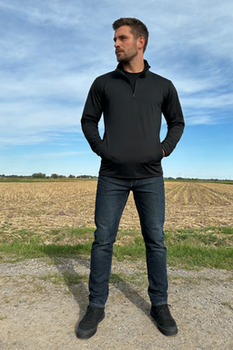 Men’s Performance  1/4 Zip Pullover | UV 50+ |Dry Fit- M-01-008-Jet Black