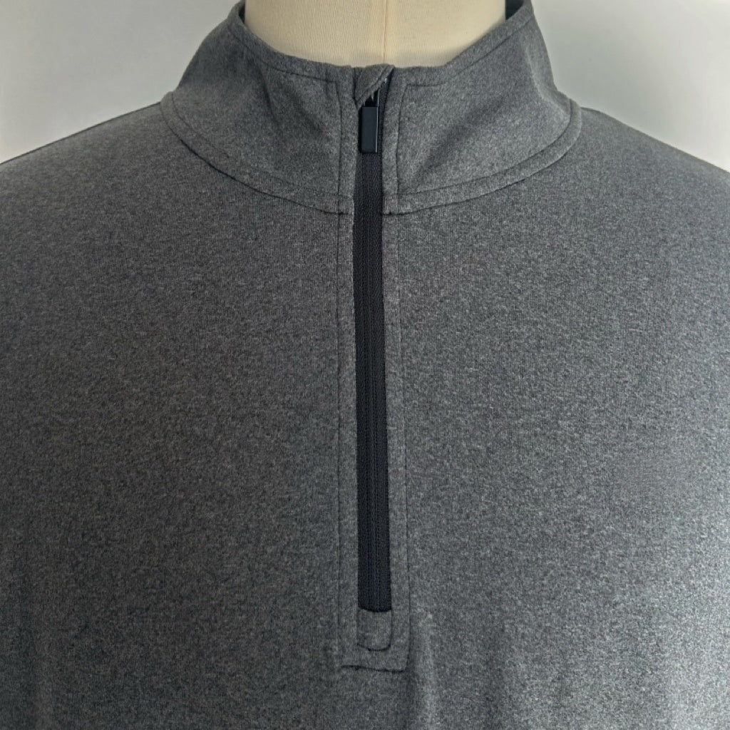 Eco Recycled Polyester 1/4 Zip Pullover | Light Weight|Dry Fit- M-01-008-Heather Charcoal