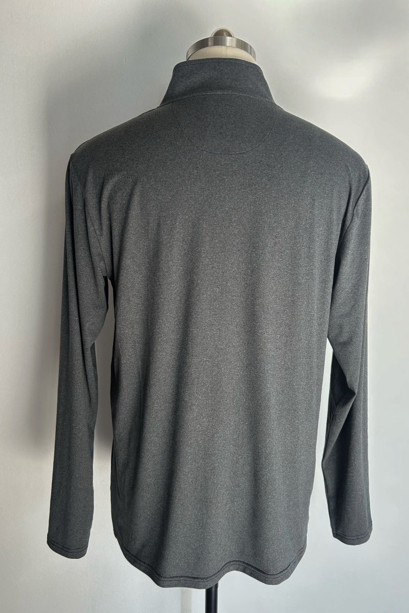 Eco Recycled Polyester 1/4 Zip Pullover | Light Weight|Dry Fit- M-01-008-Heather Charcoal