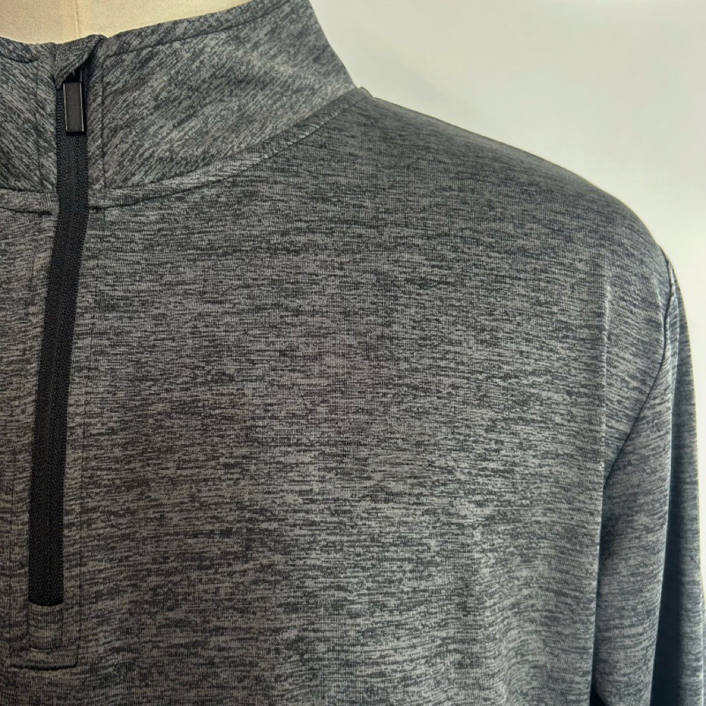 Eco Recycled Polyester 1/4 Zip Pullover | Light Weight|Dry Fit- M-01-008-Slub Black