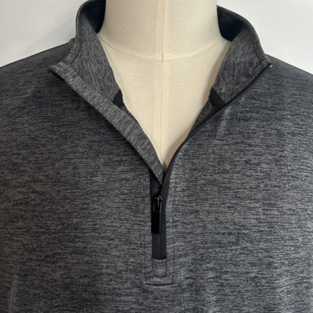 Eco Recycled Polyester 1/4 Zip Pullover | Light Weight|Dry Fit- M-01-008-Slub Black