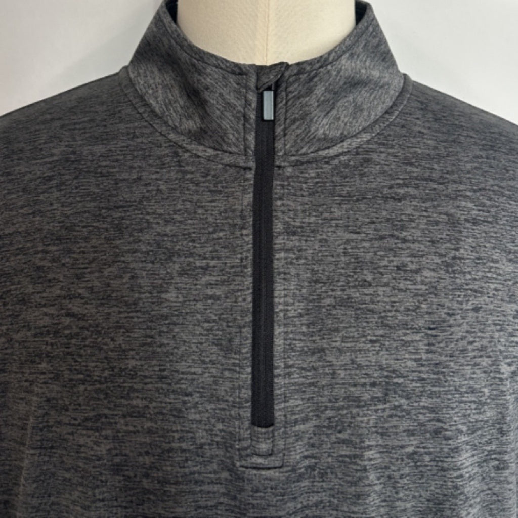 Eco Recycled Polyester 1/4 Zip Pullover | Light Weight|Dry Fit- M-01-008-Slub Black