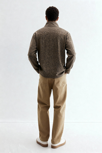 Men’s Performance  1/4 Zip Pullover | UV 50+ |Dry Fit- M-01-008-Heather Brown