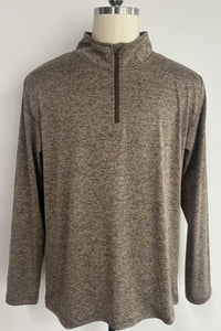 Men’s Performance  1/4 Zip Pullover | UV 50+ |Dry Fit- M-01-008-Heather Brown