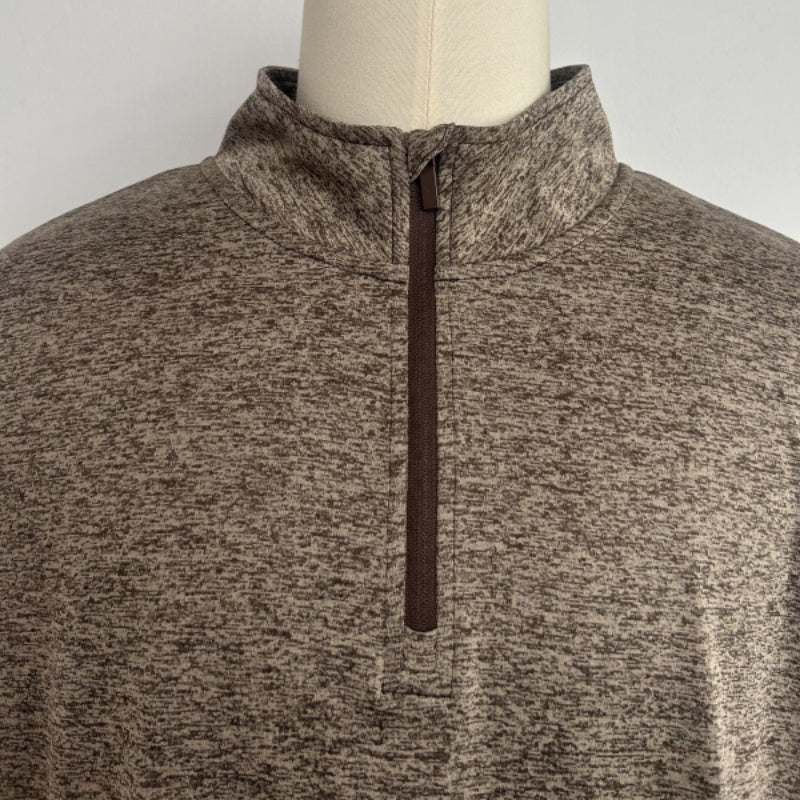 Men’s Performance  1/4 Zip Pullover | UV 50+ |Dry Fit- M-01-008-Heather Brown
