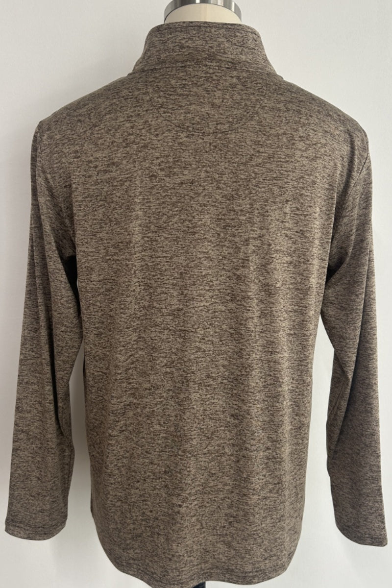 Men’s Performance  1/4 Zip Pullover | UV 50+ |Dry Fit- M-01-008-Heather Brown