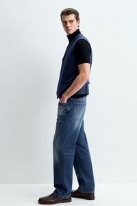 Men's Classic Herringbone Wool Vest|M-02-001 Navy